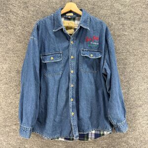 Canyon Guide Shirt Men XL Blue Denim Medium Wash Button Up Collared Pockets